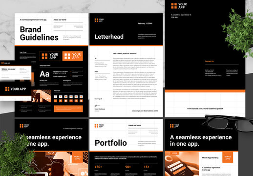 Orange And Black Brand Guidelines Mobile App