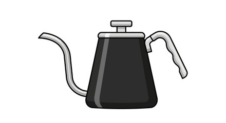 Obraz premium Simple black and white illustration of a coffee maker.