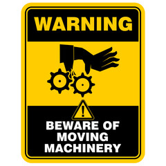 Warning, beware of moving machinery, sign vector