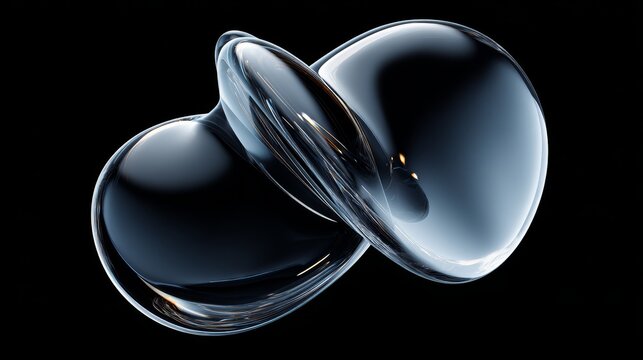 Obsidian glass shapes dissolving into black background with subtle reflections, soft gradients, and luxury minimal style in ultra clean 8k resolution.