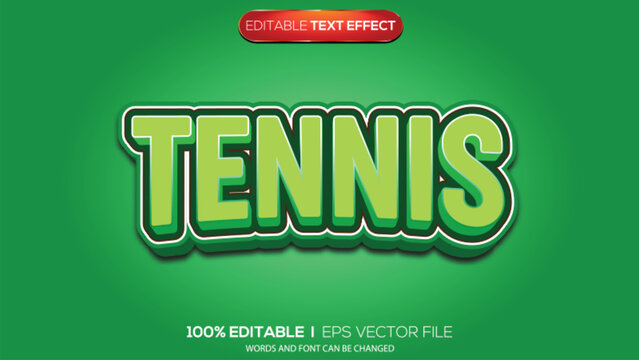 3d text effect tennis theme