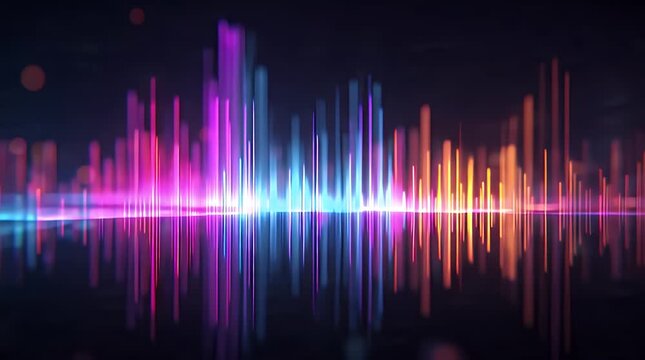 Holographic Audio Spectrum Bars with Colorful Gradient Glow
