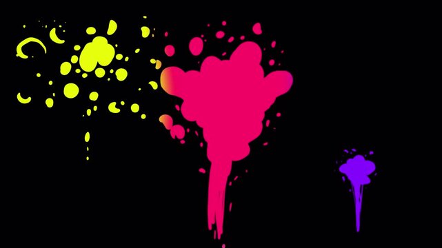 Cartoon white smoke burst on black screen. Steam jet splash in 4K with alpha channel. Gas vapor cloud effect for stylish 2D stock animation overlay.
