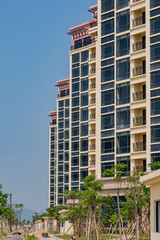 Obraz premium Sunny view of the apartment buliding of University of Macau