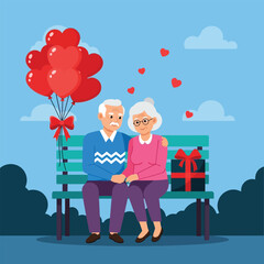 Senior Love Celebration Vector Illustration