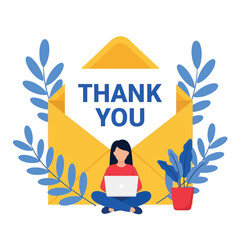 Thank You Message in Envelope Digital Gratitude