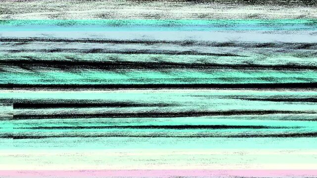 Linear glitch with white and pink pixel fractures. Malfunction display effect in 4K. Abstract chaotic bending of broken pixels for stock overlay.
