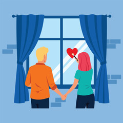 Romantic Couple Paints Heart Inside Home