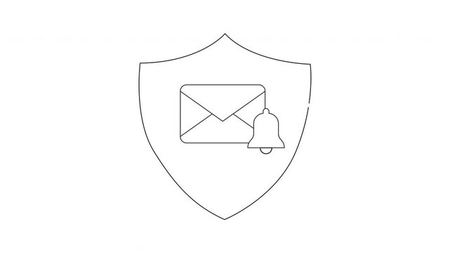 Email Security Notification Icon Animation Concept.