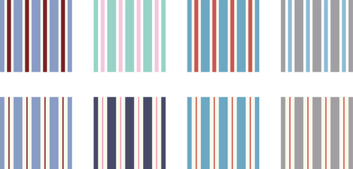 縦縞ストライプ柄模様シームレスパターンスウォッチセット