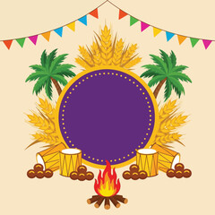Lohri Harvest Festival Celebration Frame Template