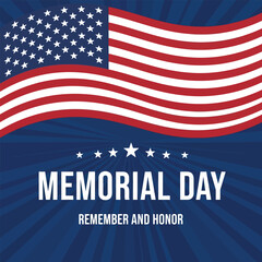 Memorial Day Remember and Honor US Flag Banner