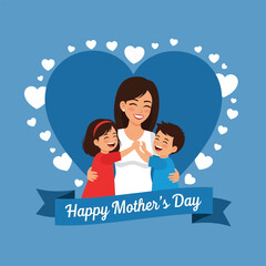 Happy Mothers Day Family Hug