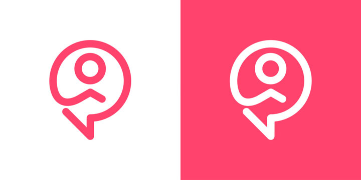 Dual meaning logo combining people and chat elements, symbolizing communication, connection, collaboration, and open dialogue within a modern community or digital platform.