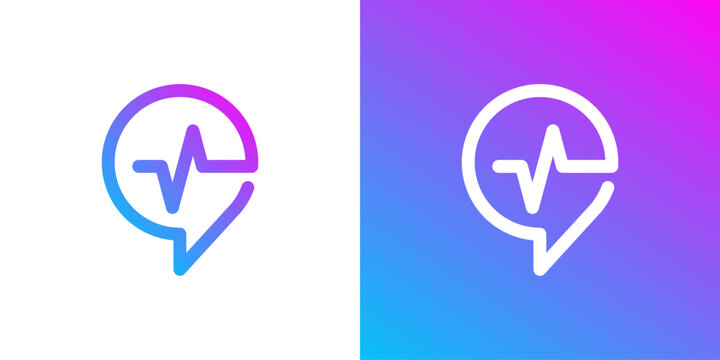 Dual meaning logo combining chat and heartbeat elements, symbolizing real-time communication, emotional connection, responsiveness, and human-centered digital interaction.