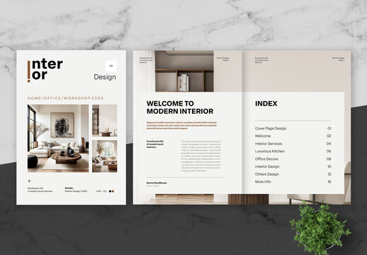 Brown And Black Interior Brochure