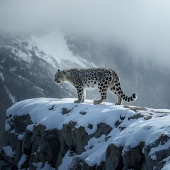leopard in the snow