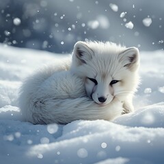 arctic fox in the snow