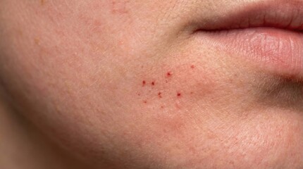 Fototapeta premium Close-up of petechiae on skin after aesthetic treatment
