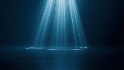 Light beams shining down on stage