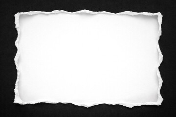 Torn Paper Frame on Black Background