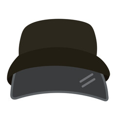 日焼け防止効果のある黒いサンバイザー付き帽子