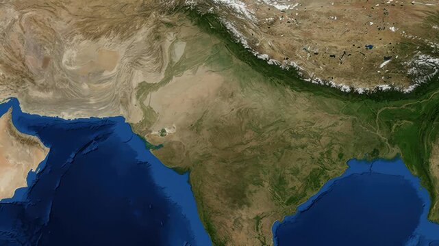 Satellite Zoom Animation Into Kanpur Uttar Pradesh India From World Map