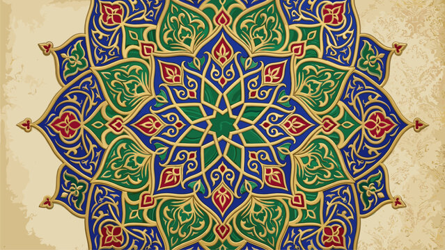 Intricate Islamic Geometric Pattern Mandala Background Design Template