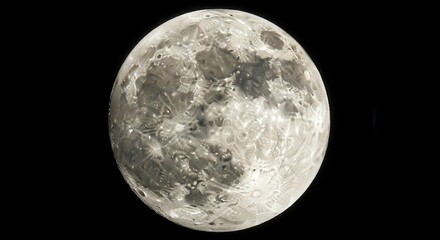 Obraz premium Full Moon in Dark Space.