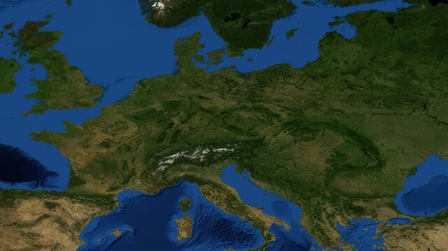 Satellite Map Zoom Animation From World View To Berlin Germany