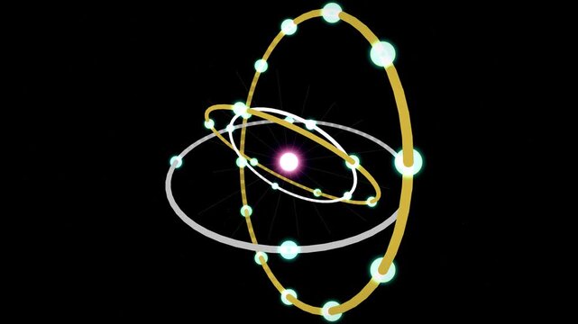 Celestial Golden Gyroscope Core 4K Seamless Loop