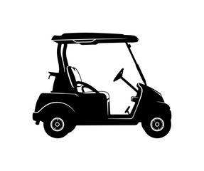 Black Vector Golf Cart Illustration
