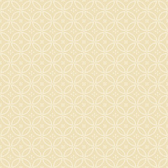 Gold vintage abstract vector seamless pattern, traditional Japanese geometric design.