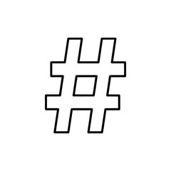 Obraz premium Simple Black and White Hashtag Symbol Icon Graphic.