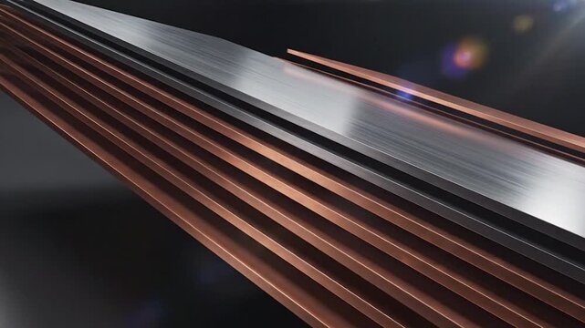 Stacked sheets of various ls creating a modern industrial background