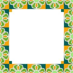Obraz premium Geometric green yellow Floral Decorative Frame
