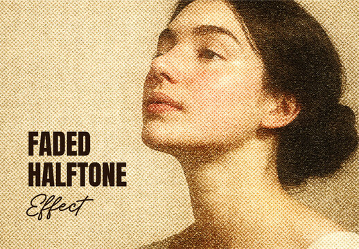 Faded Halftone Effect Mockup