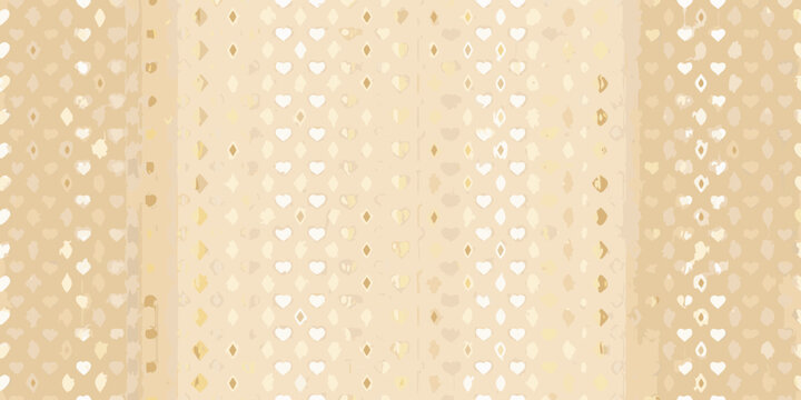 Pale gold background with scattered white and gold heart shapes