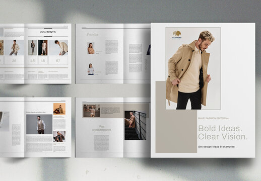 Peanut Brown Male Fashion Studio Promo Marketing Brochure Layout