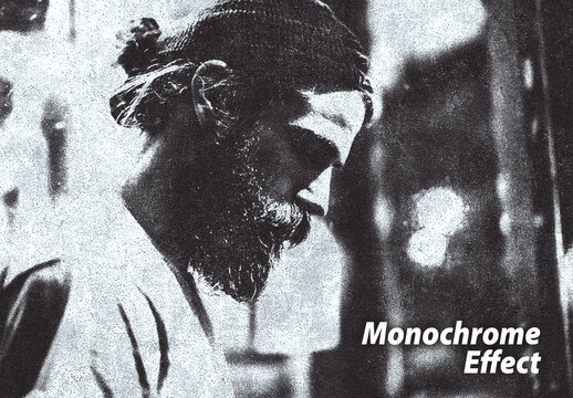 Classic Monochrome Print Photo Effect
