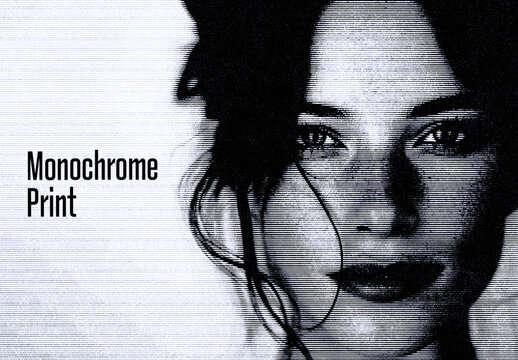High Contrast Monochrome Print Photo Effect