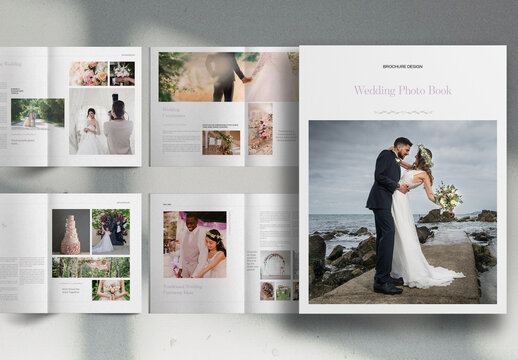 Light Purple Wedding PhotoBook Brochure Layout