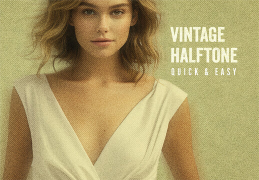 Vintage Halftone Grain Effect Mockup
