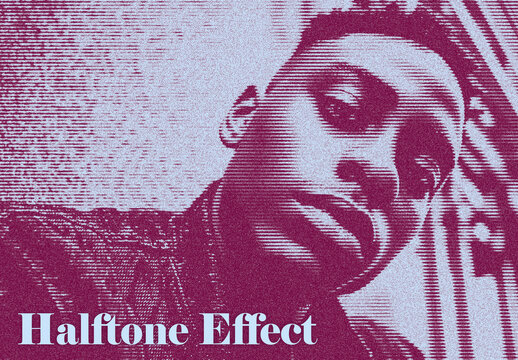 Duotone Halftone Print Photo Effect