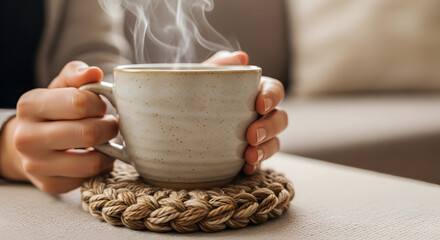 ​A serene and cozy indoor lifestyle scene capturing the essence of warmth and relaxation.