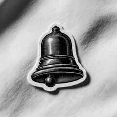 Vintage bell illustration on textured white surface