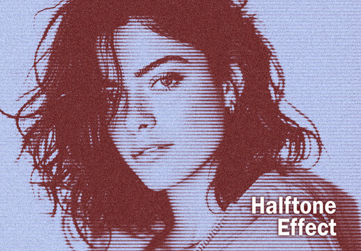 Vintage Halftone Print Photo Effect