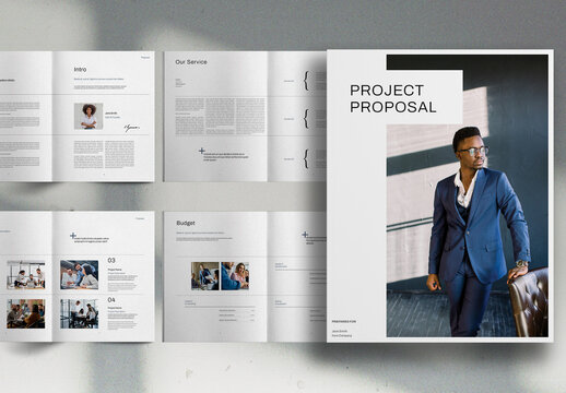 Navy Blue Startup Studio Company Project Proposal Brochure Layout