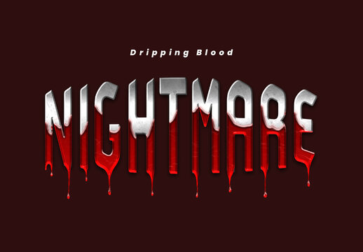 Metallic Dripping Blood Text Effect
