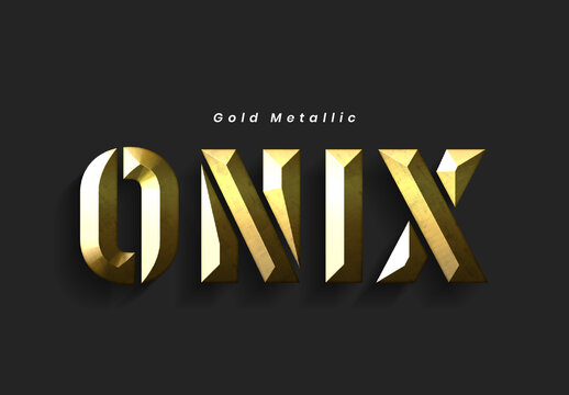Faceted Gold Metallic Text Effect